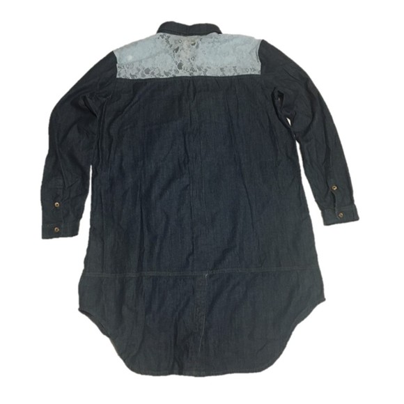 *Like New* Lady's World denim & baby blue lace shirt dress XXL - Picture 2 of 7
